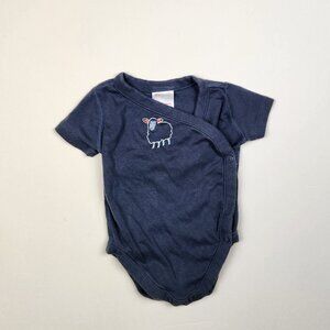 Hanna Andersson Baby Soft Snap Short Sleeve Bodysuit Sheep Navy Blue 3-6m